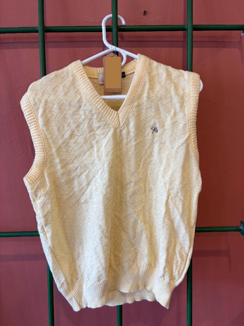 Arnold Palmer Cable knit Yellow Golf Vest
